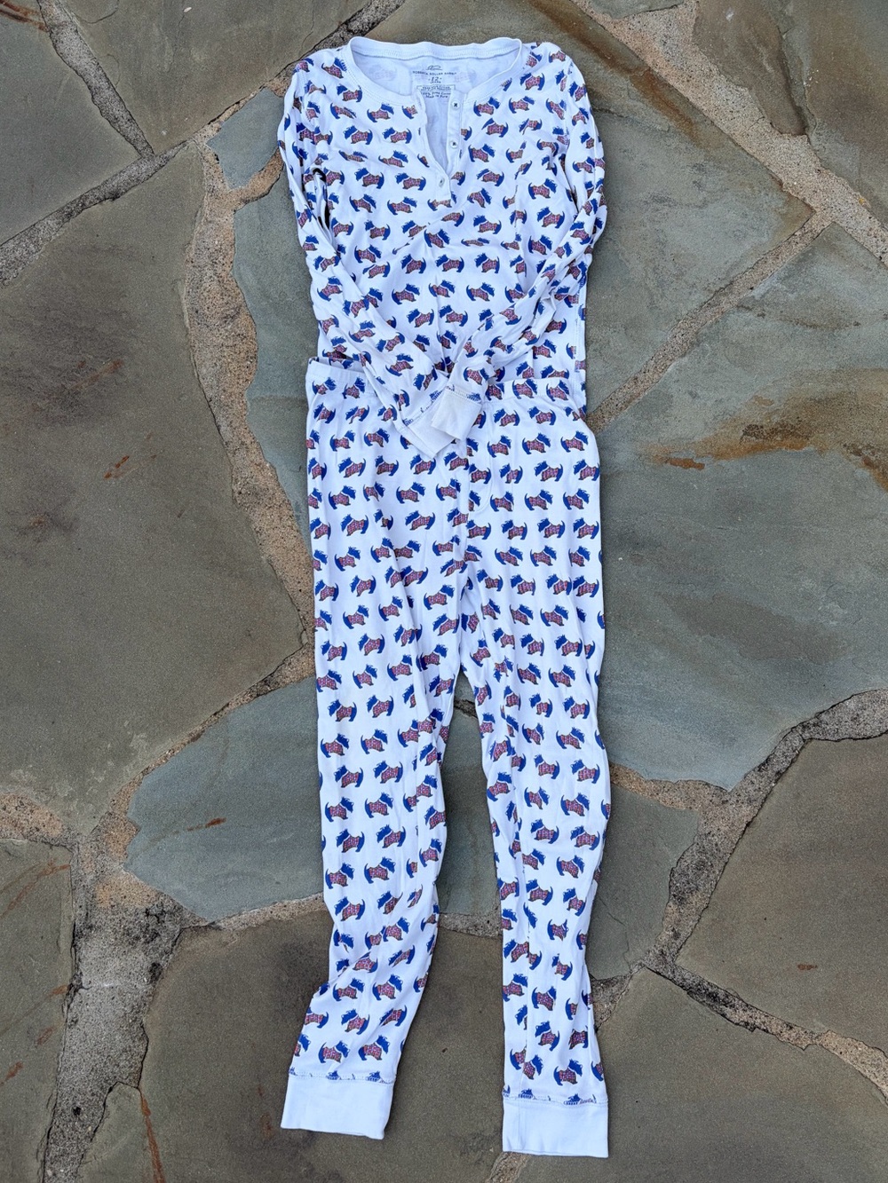 Roberta Roller Rabbit White Pajamas with Blue & Red dogs